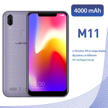 Load image into Gallery viewer, Original LEAGOO M11 4G Fingerprint Mobile Phone 6.18&quot; Dual SIM Android 8.1 Quad Core 2GB RAM 16GB ROM 4000mAh Face ID Smartphone