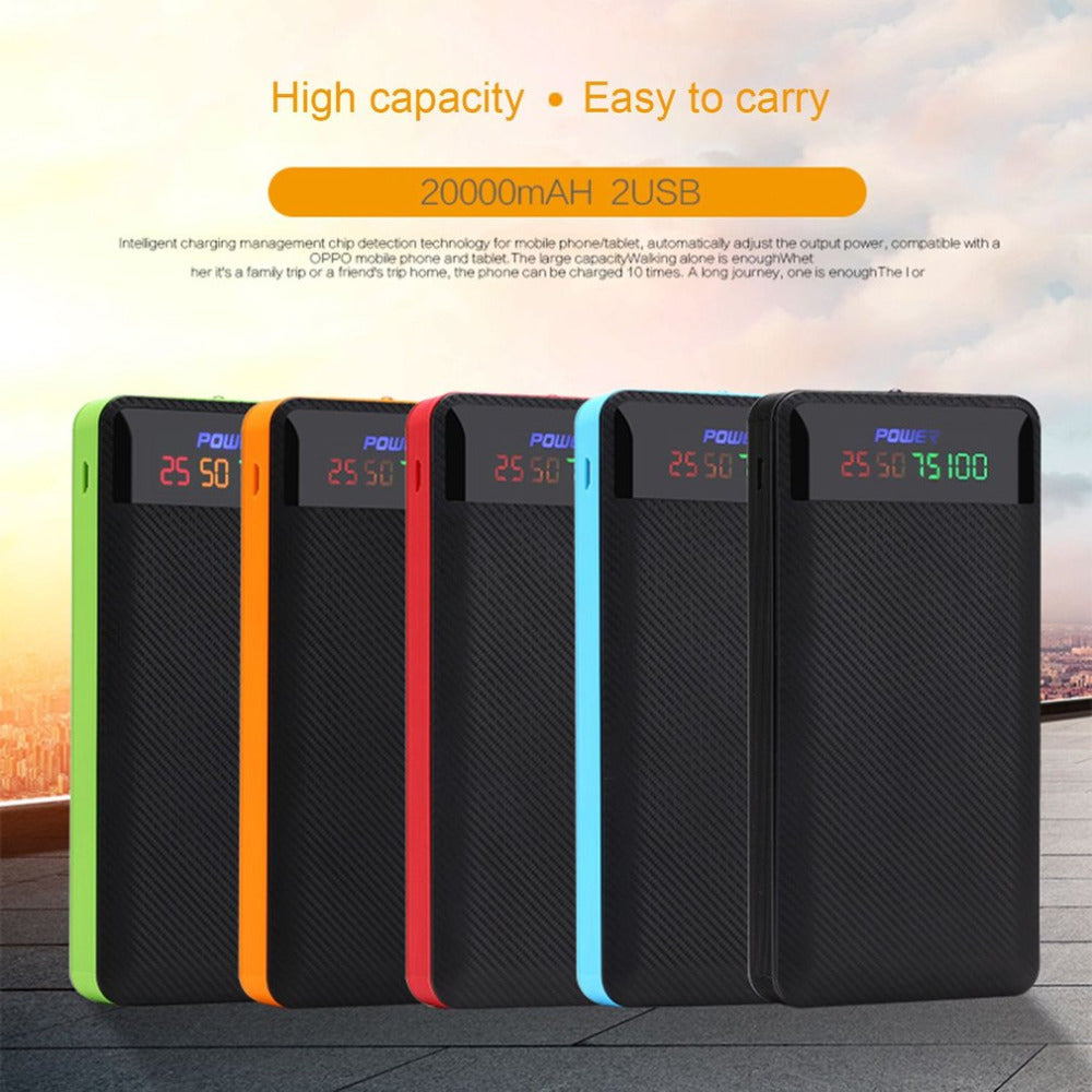 X5 Power Bank Shell Dual USB Digital Display DIY Welding Power Bank Kits Powered By 2pcs 606090 Polymer Batteries Drop Shipping