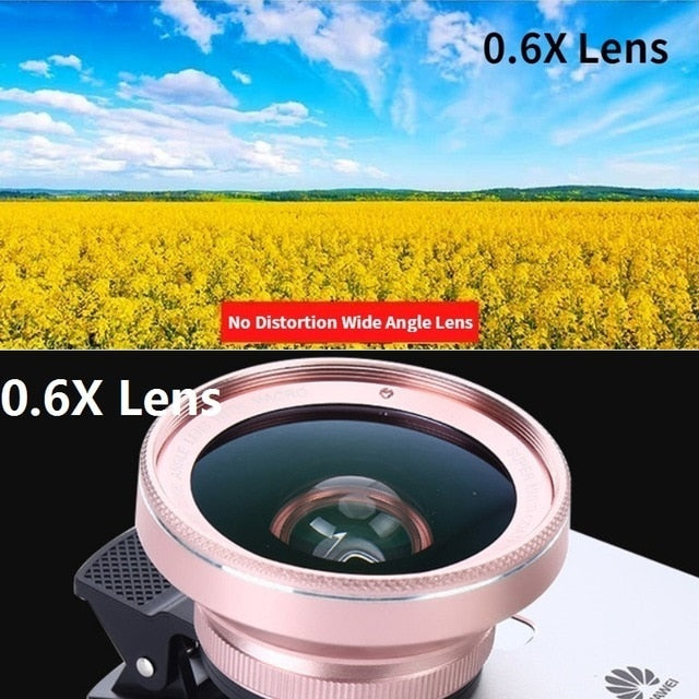 Orsda 4K HD Super 15X Macro Lens for Smartphone Anti-Distortion 0.6X Wide Angle Lens Optical Glass Mobile Phone Camera Lente Kit