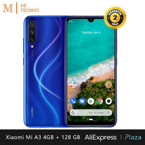 Xiaomi Mi A3 Smartphone (4 hard GB RAM, 128 hard GB ROM, phone mobile, free, new, cheap, batería4030mAh, Triple camera 48MP) [Global Version]