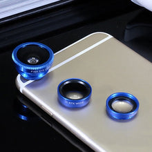 Load image into Gallery viewer, Mobile Phone Camera Lens Kit Fish Eye Lens + 3 in1 Macro Lens&amp; Super Wide Angle Lens